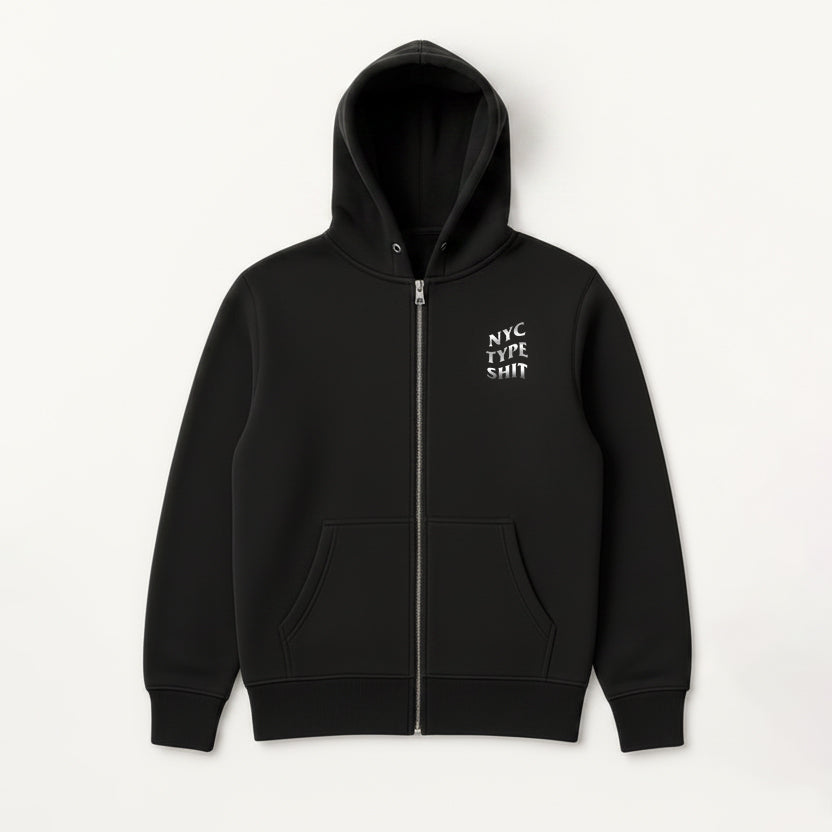 NYC TYPE SHIT HOODIE ZIP UP REFLECTIVE